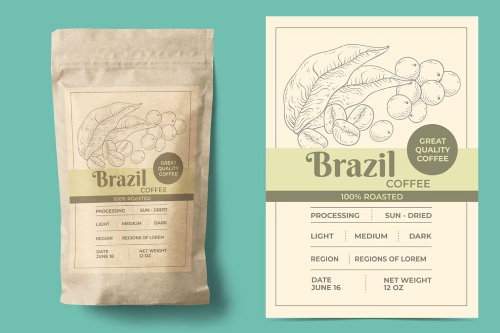 Rótulo da Embalagem de Café