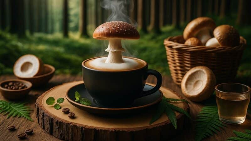 café com cogumelo