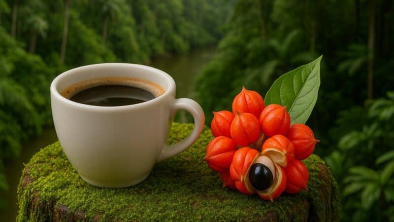 café e pó de guaraná