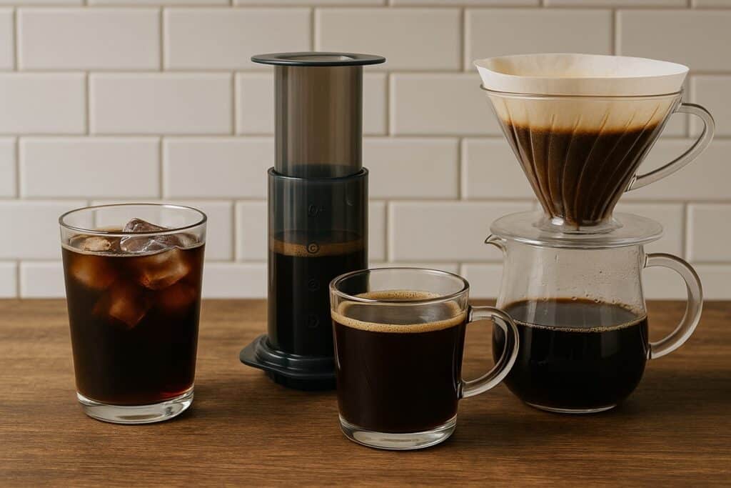 café Cold Brew, AeroPress e Pour-Over