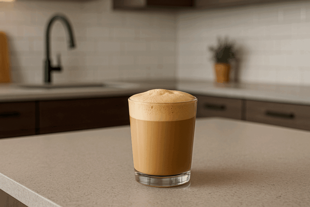 café com leite cremoso