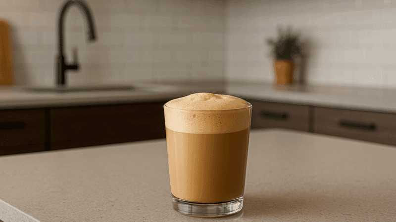 café com leite cremoso