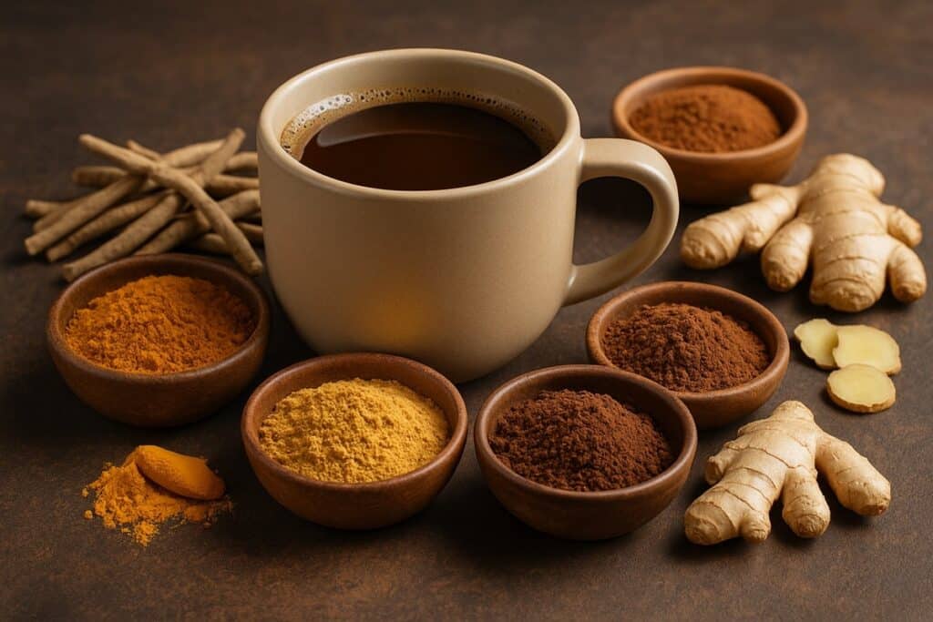 Café com adaptógenos e superfoods