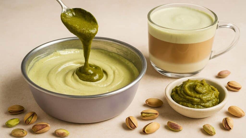 como fazer Latte de pistache caseiro