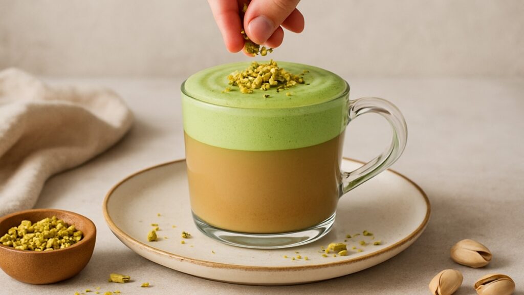 receita de Latte de pistache caseiro