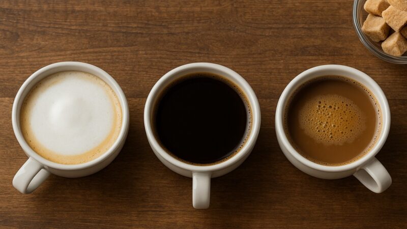 Café com leite, puro ou adoçado