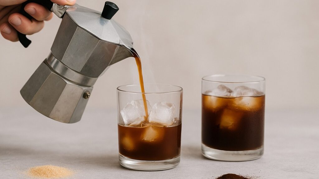 Café quente direto sobre gelo (brew & chill)
