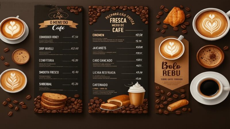 cardapio de café