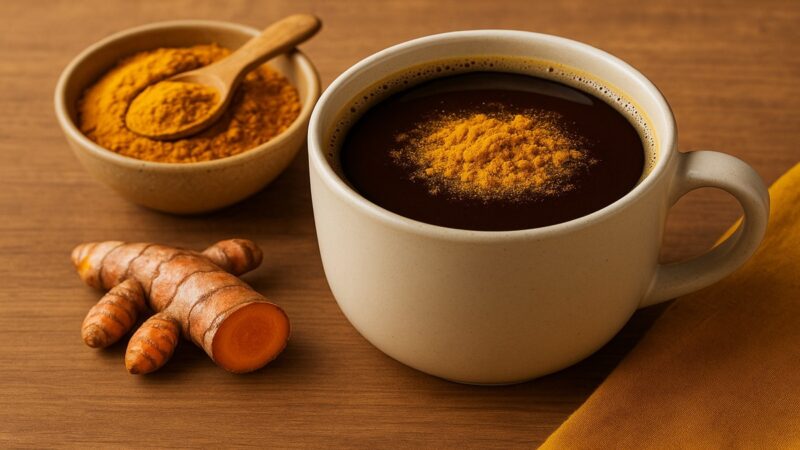 Café com cúrcuma