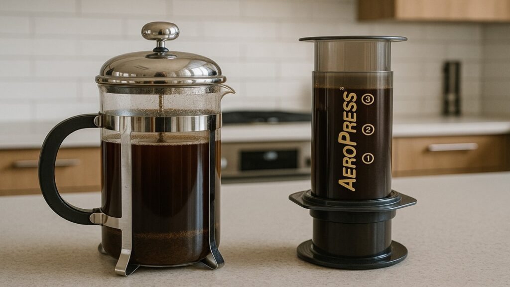 diferença entre prensa francesa e AeroPress