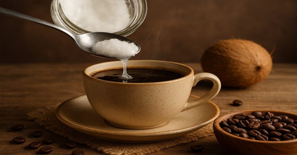 café com óleo de coco