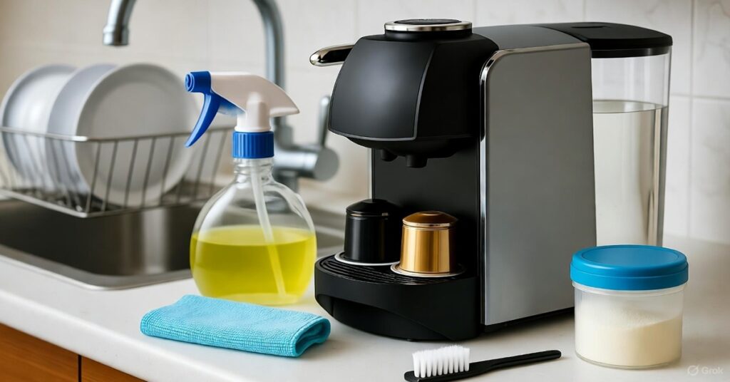Limpeza de cafeteira de cápsula