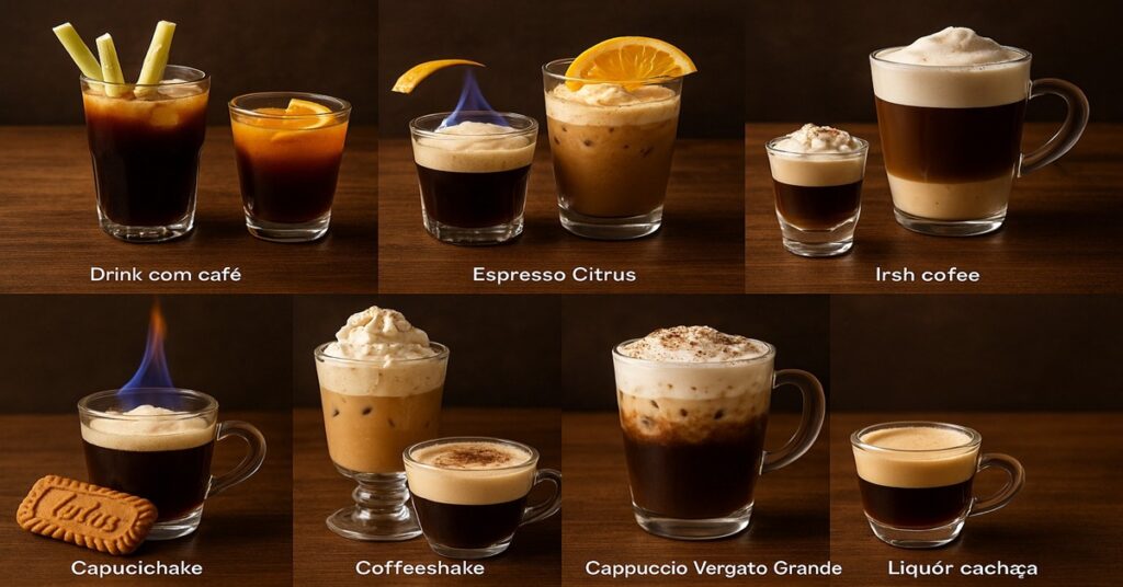 bebidas preparadas com café
