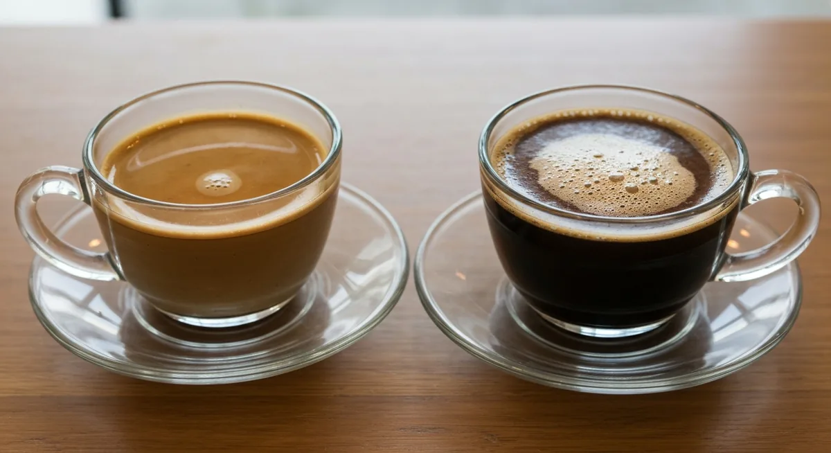 Duas xícaras comparando arábica e robusta