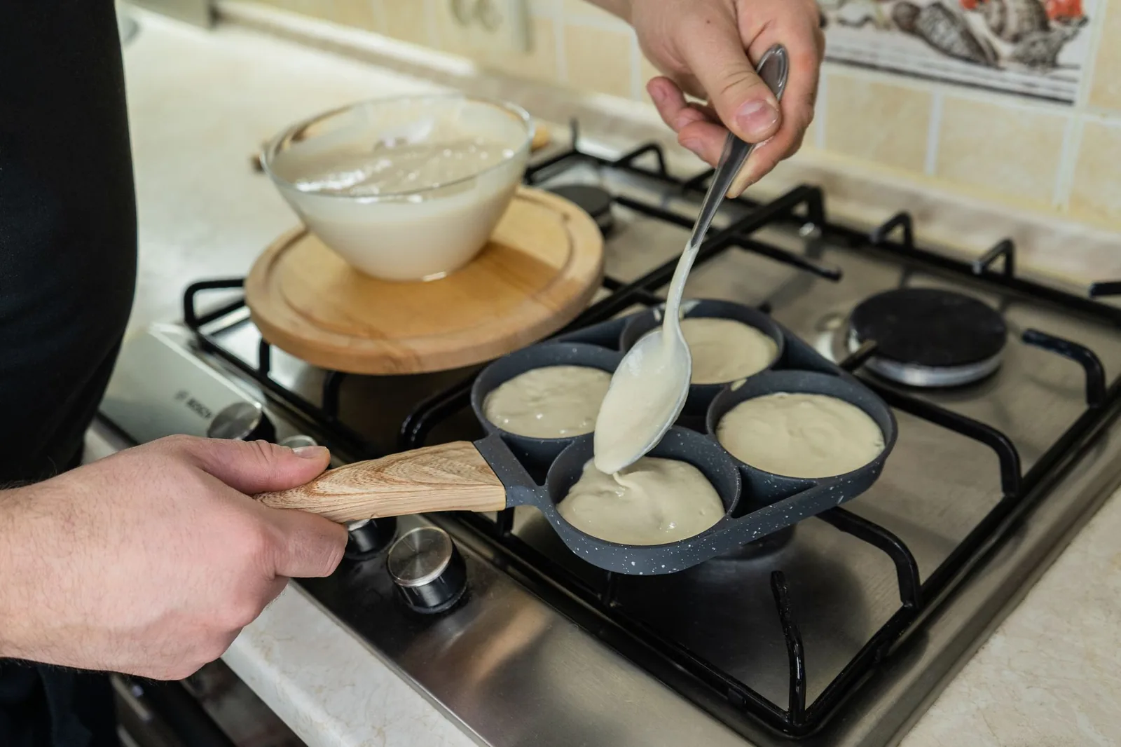 Panqueca americana com calda de café
